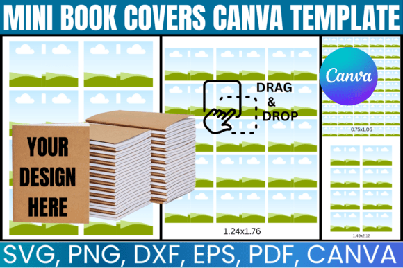 Download Mini Book Covers Canva Editable Template - Canva editable Collection