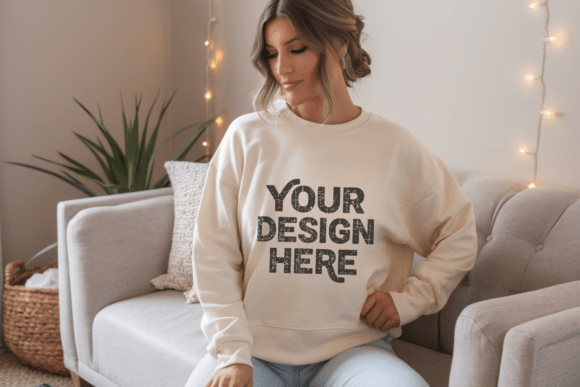 Download Gildan 18000 Sand Sweatshirt Mockup - Mockup Collection