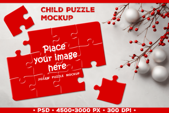 Download Christmas Jigsaw Puzzle Mockup Template - Mockup Collection