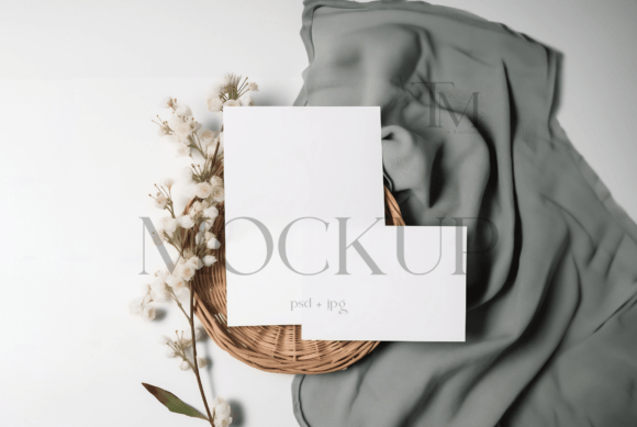 Download 5x7 and 5x3.5 Styled Card Mockup - Mockup Collection