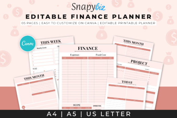 Download Finance Canva Editable Planner - Canva editable Collection