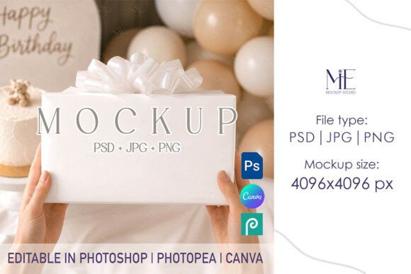 Download Gift Box Mockup, Wrapping Paper PSD - Mockup Collection