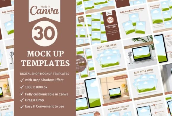 Download 30 Instagram Mockups Editable in Canva - Mockup Collection