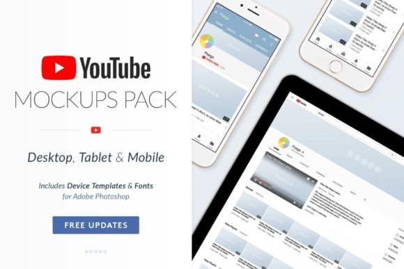 Download YouTube Social Media Mockups Pack - Mockup Collection