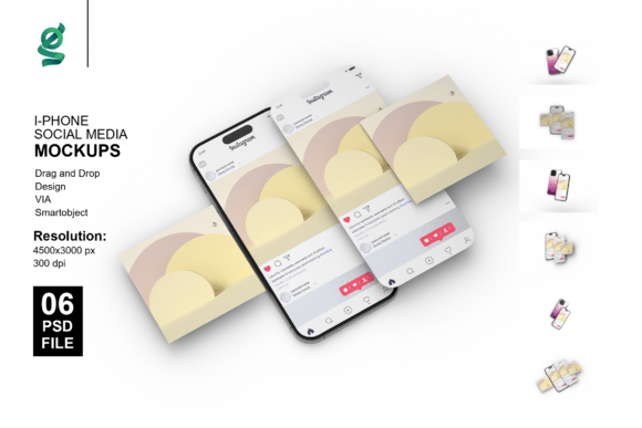 Download I PHONE SOCIAL MEDIA MOCKUPS - Mockup Collection